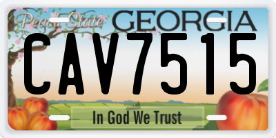GA license plate CAV7515