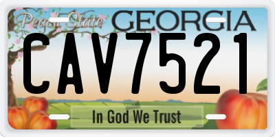 GA license plate CAV7521