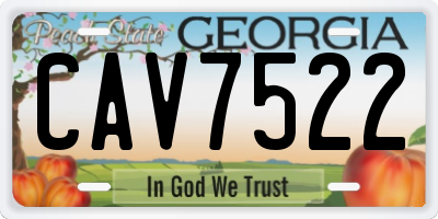 GA license plate CAV7522
