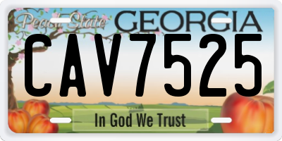 GA license plate CAV7525