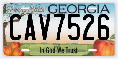 GA license plate CAV7526