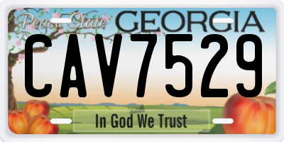 GA license plate CAV7529