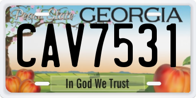 GA license plate CAV7531