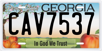GA license plate CAV7537