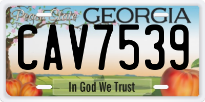 GA license plate CAV7539