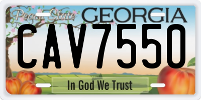 GA license plate CAV7550
