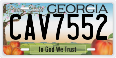 GA license plate CAV7552