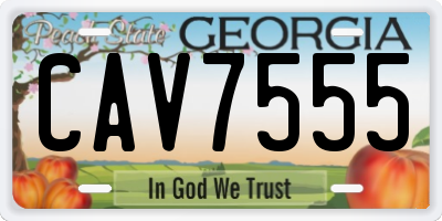 GA license plate CAV7555