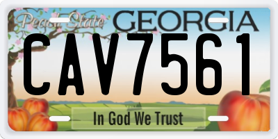 GA license plate CAV7561