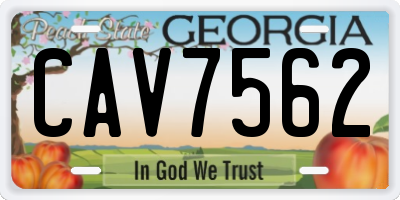 GA license plate CAV7562