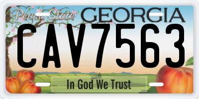 GA license plate CAV7563
