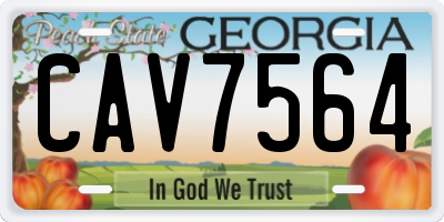 GA license plate CAV7564