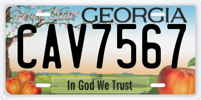 GA license plate CAV7567