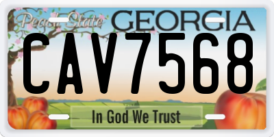 GA license plate CAV7568