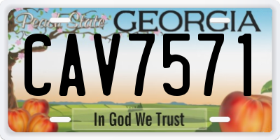 GA license plate CAV7571