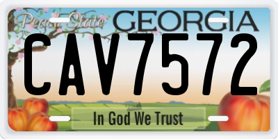 GA license plate CAV7572