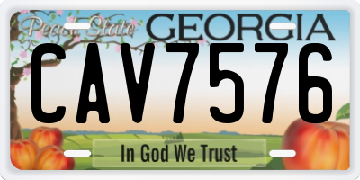 GA license plate CAV7576