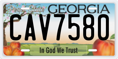 GA license plate CAV7580
