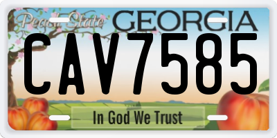 GA license plate CAV7585