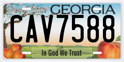 GA license plate CAV7588