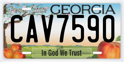 GA license plate CAV7590