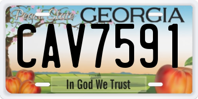 GA license plate CAV7591