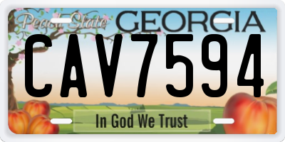 GA license plate CAV7594
