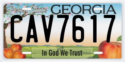 GA license plate CAV7617