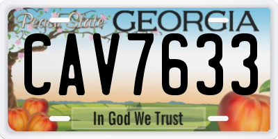 GA license plate CAV7633