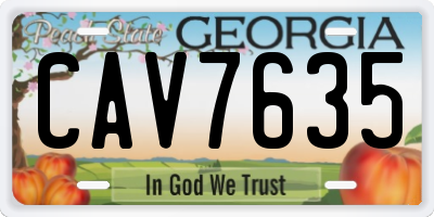GA license plate CAV7635