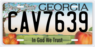 GA license plate CAV7639