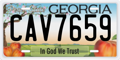 GA license plate CAV7659