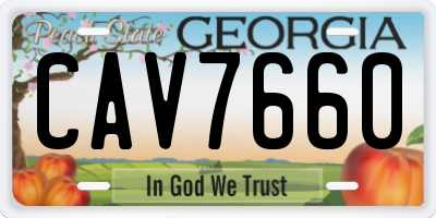 GA license plate CAV7660