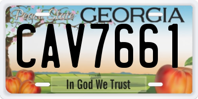 GA license plate CAV7661