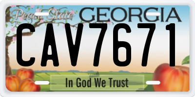 GA license plate CAV7671