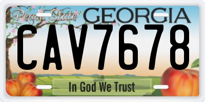 GA license plate CAV7678