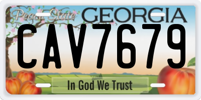GA license plate CAV7679
