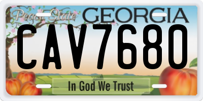 GA license plate CAV7680