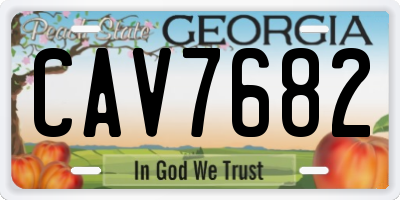 GA license plate CAV7682