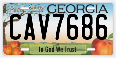 GA license plate CAV7686