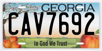 GA license plate CAV7692