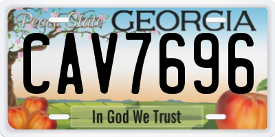 GA license plate CAV7696