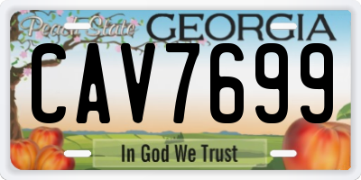 GA license plate CAV7699