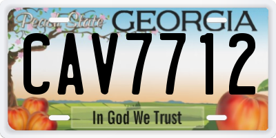 GA license plate CAV7712