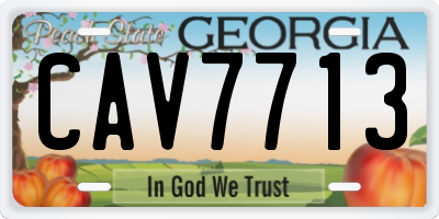 GA license plate CAV7713