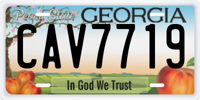 GA license plate CAV7719