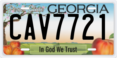 GA license plate CAV7721