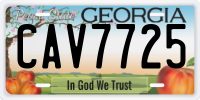 GA license plate CAV7725