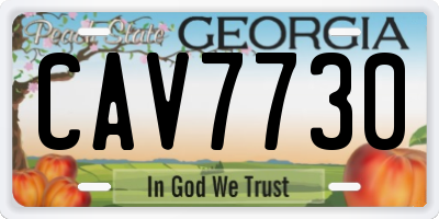 GA license plate CAV7730