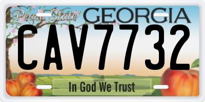 GA license plate CAV7732